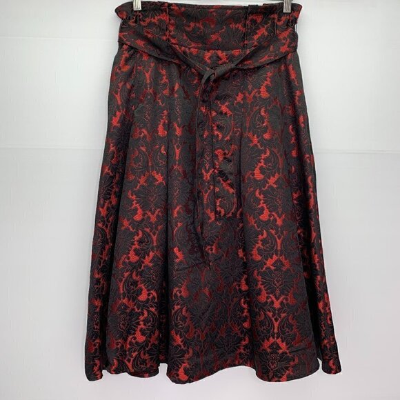 New York & Co Midi Skirt Size 8 Floral Jacquard Midi Party Wedding - Picture 1 of 12